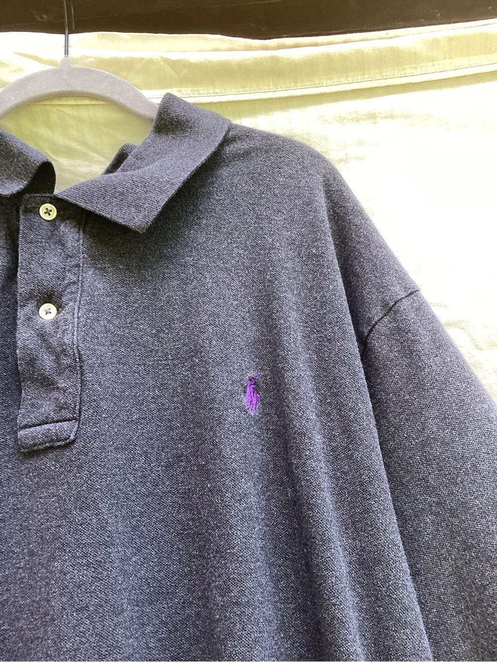 Ralph Lauren Charcoal Gray Polo with Purple Pony, size 3X